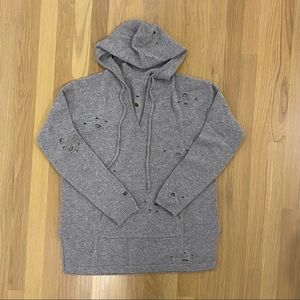 Autumn Cashmere distressed hooded sweater